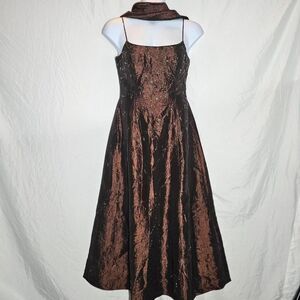 vintage y2k 90s brown plus size beaded fairy formal prom dress